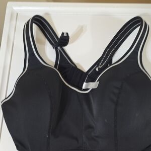 Livi Active Black Sports Bra with White Accents